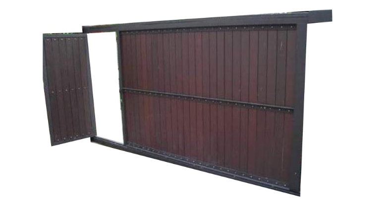 Sliding Gate c/w Wooden Panels
