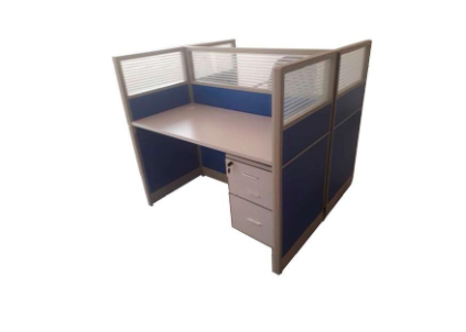 [PN-172] Two Way Workstation c/w Glass Partitioned